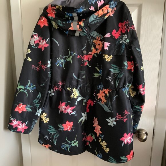 LADIES SOFT SHELL HOODED FLORAL JACKET by ETAGE SIZE XXL - Picture 2 of 11